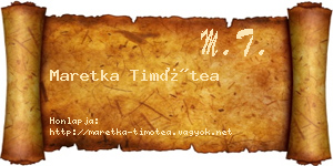 Maretka Timótea névjegykártya